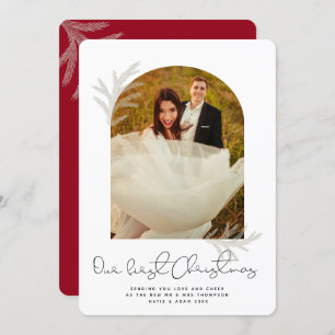 Elegant Arch   ONZE EERSTE CHRISTMAS Modern Spruce Feestdagenkaart