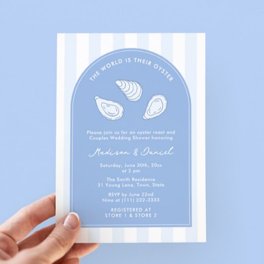 Elegant Arch Oyster Roast Couples Wedding Shower Kaart
