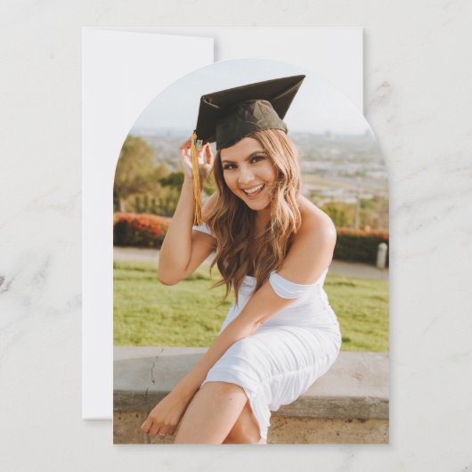 Elegant Arch Photo Afstuderen Kaart (Achterkant)