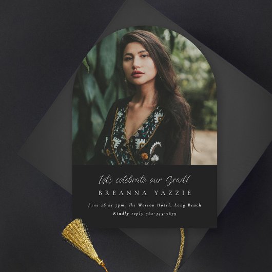 Elegant Arch Photo Afstuderen Kaart