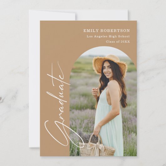 Elegant Arch Photo Afstuderen Kaart (Voorkant)