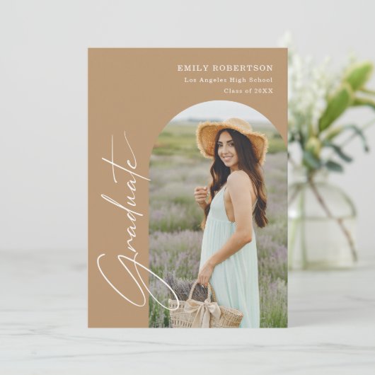 Elegant Arch Photo Afstuderen Kaart (Staand voorkant)