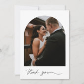 Elegant Arch Photo Black White Weddenschap Harteli Bedankkaart (Voorkant)