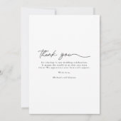 Elegant Arch Photo Black White Weddenschap Harteli Bedankkaart (Achterkant)