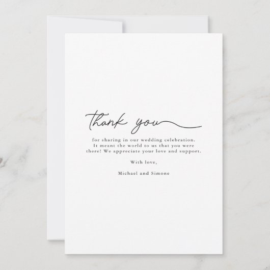 Elegant Arch Photo Black White Weddenschap Harteli Bedankkaart (Achterkant)