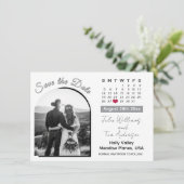 Elegant Arch Photo Black / White Wedding Calendar Save The Date (Staand voorkant)
