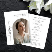 Elegant Arch Photo Celebration of Life Funeral Programmakaart