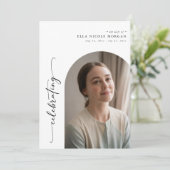 Elegant Arch Photo Celebration of Life Funeral Programmakaart (Staand voorkant)