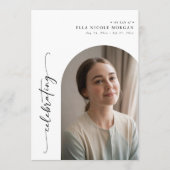 Elegant Arch Photo Celebration of Life Funeral Programmakaart (Voorkant)