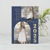 Elegant Arch Photo College High School Afstuderen Aankondiging (Staand voorkant)