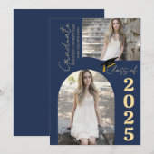 Elegant Arch Photo College High School Afstuderen Aankondiging (Voorkant / Achterkant)