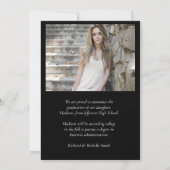 Elegant Arch Photo College High School Afstuderen Aankondiging (Achterkant)