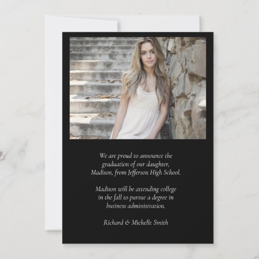 Elegant Arch Photo College High School Afstuderen Aankondiging (Achterkant)