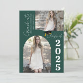 Elegant Arch Photo College High School Afstuderen Aankondiging (Staand voorkant)