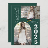 Elegant Arch Photo College High School Afstuderen Aankondiging (Voorkant / Achterkant)