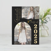 Elegant Arch Photo College High School Afstuderen Aankondiging (Staand voorkant)