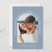 Elegant Arch Photo Destination Wedding Save The Date (Voorkant)