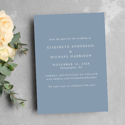 Elegant Arch Photo Dusty Blue Save The Date