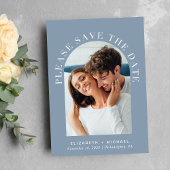 Elegant Arch Photo Dusty Blue Save The Date