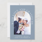 Elegant Arch Photo Love Gratitude Wedding Bedankkaart (Voorkant)