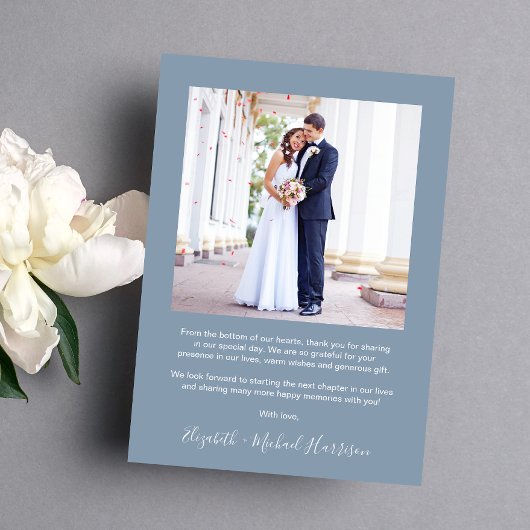 Elegant Arch Photo Love Gratitude Wedding Bedankkaart