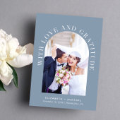 Elegant Arch Photo Love Gratitude Wedding Bedankkaart