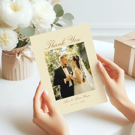 Elegant Arch Photo Minimal Script Bedankkaart