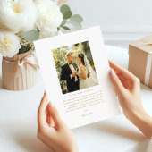 Elegant Arch Photo Minimal Script Bedankkaart