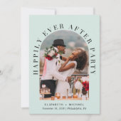 Elegant Arch Photo Mint Wedding Reception Kaart (Voorkant)