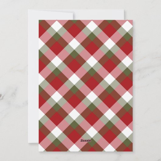 Elegant Arch Photo Plaid Christmas Feestdagenkaart (Achterkant)