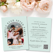 Elegant Arch Photo QR Code Mint Weddenschappen Rec Kaart