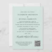 Elegant Arch Photo QR Code Mint Weddenschappen Rec Kaart (Achterkant)