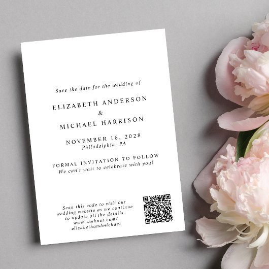 Elegant Arch Photo QR Code Save The Date