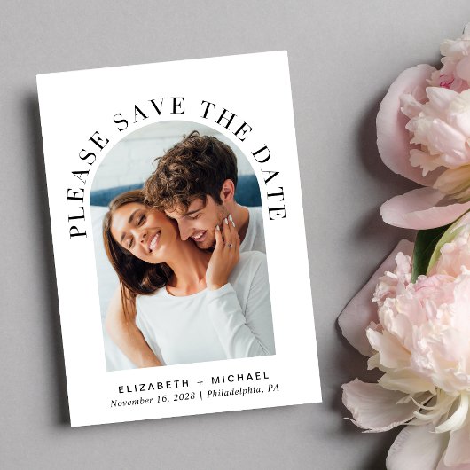 Elegant Arch Photo QR Code Save The Date