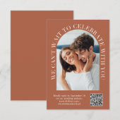 Elegant Arch Photo QR Code Terracotta Wedding RSVP Kaartje (Voorkant / Achterkant)