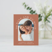 Elegant Arch Photo QR Code Weddenschap (Staand voorkant)