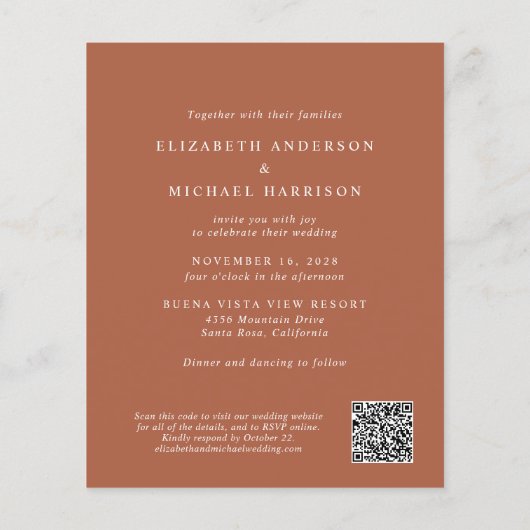 Elegant Arch Photo QR Code Weddenschap (Achterkant)