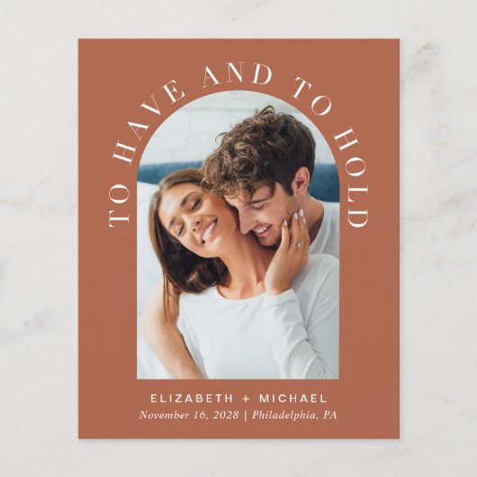 Elegant Arch Photo QR Code Weddenschap (Voorkant)