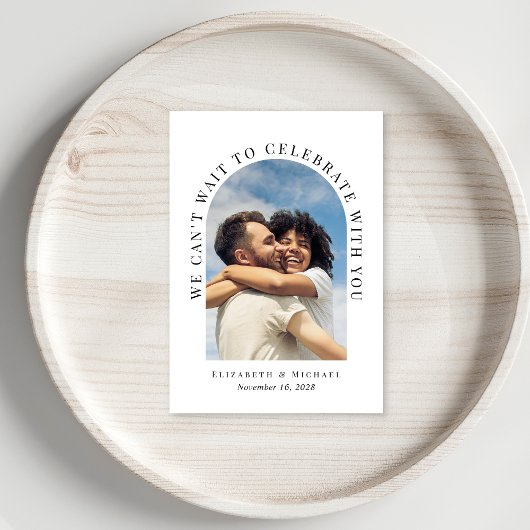 Elegant Arch Photo QR Code Weddenschap RSVP Kaartje