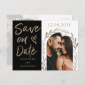 Elegant Arch Photo Save our Date Wedding Aankondigingskaart (Voorkant / Achterkant)