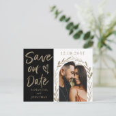 Elegant Arch Photo Save our Date Wedding Aankondigingskaart (Staand voorkant)