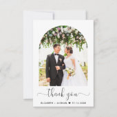 Elegant Arch Photo Wedding Bedankkaart (Voorkant)