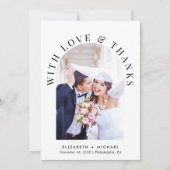 Elegant Arch Photo Wedding Bedankkaart (Voorkant)