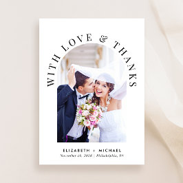 Elegant Arch Photo Wedding Bedankkaart