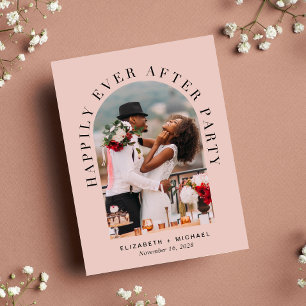 Elegant Arch Photo Wedding Reception Aankondigingskaart