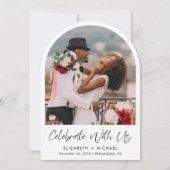 Elegant Arch Photo Wedding Reception Kaart (Voorkant)