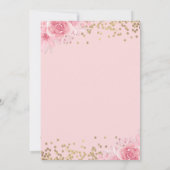 Elegant Arch Pink Gold Floral Eerste Heilige Commu Kaart (Achterkant)