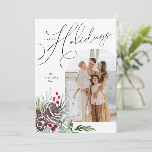 Elegant Arch Prettige feestdagen Card Feestdagenkaart (Staand voorkant)