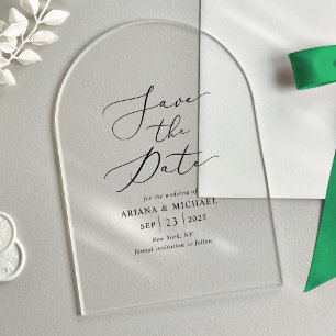 Elegant Arch Save the Date Acryl Uitnodigingen