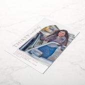 Elegant Arch Shape 30 en Flirty Photo Roos Gold Folie Uitnodiging (Gedraaid)